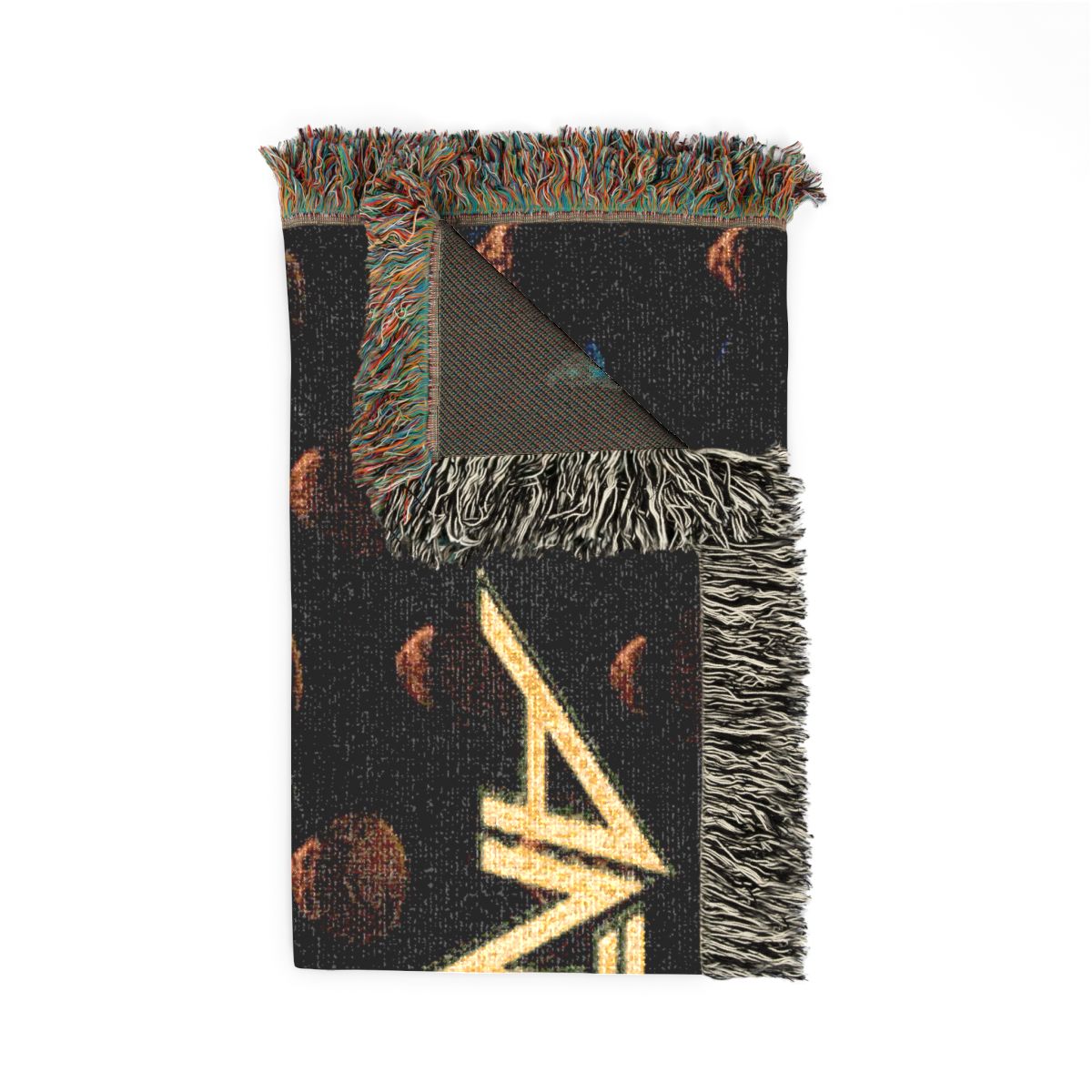 Among the Living woven blanket folded