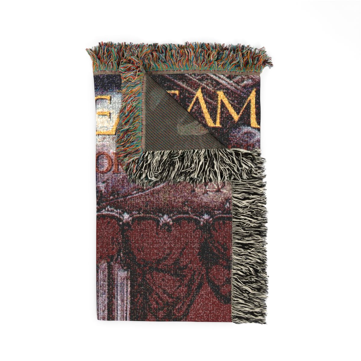 Images and Words woven blanket folded