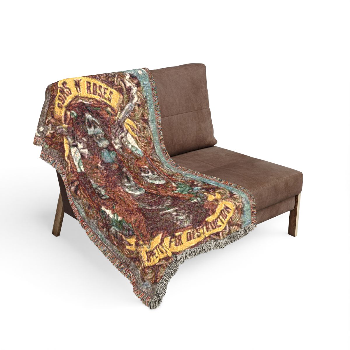 Appetite for Destruction woven blanket on the sofa