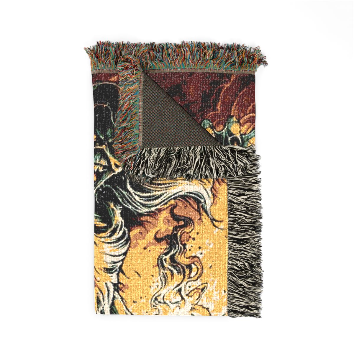 The Number of the Beast woven blanket folded