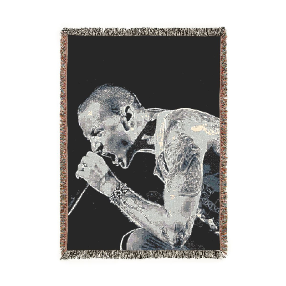 Linkin Park Chester live scream woven blanket