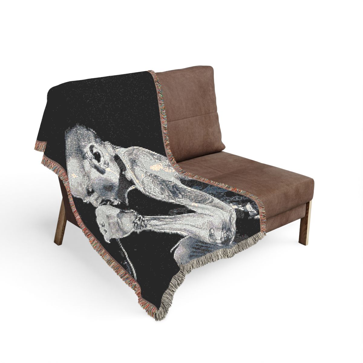 Linkin Park Chester live scream woven blanket on a sofa