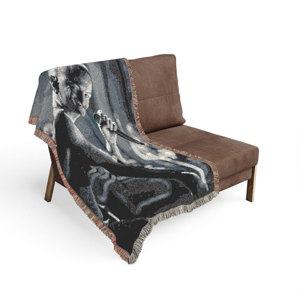 Linkin Park Chester on stage woven blanket on a sofa