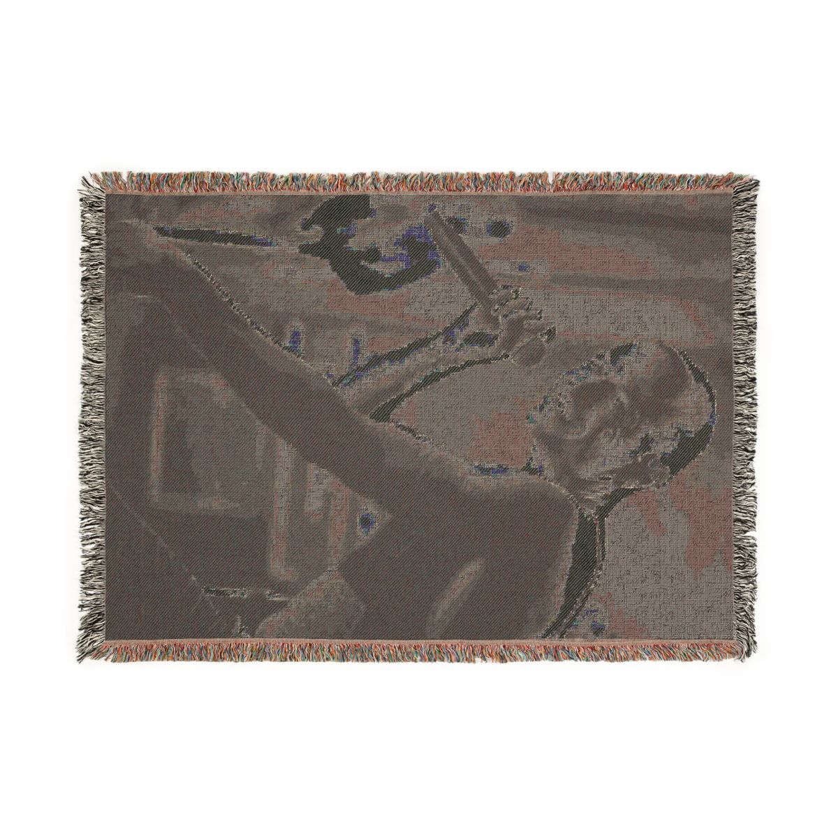 Back of the Linkin Park Chester on stage woven blanket