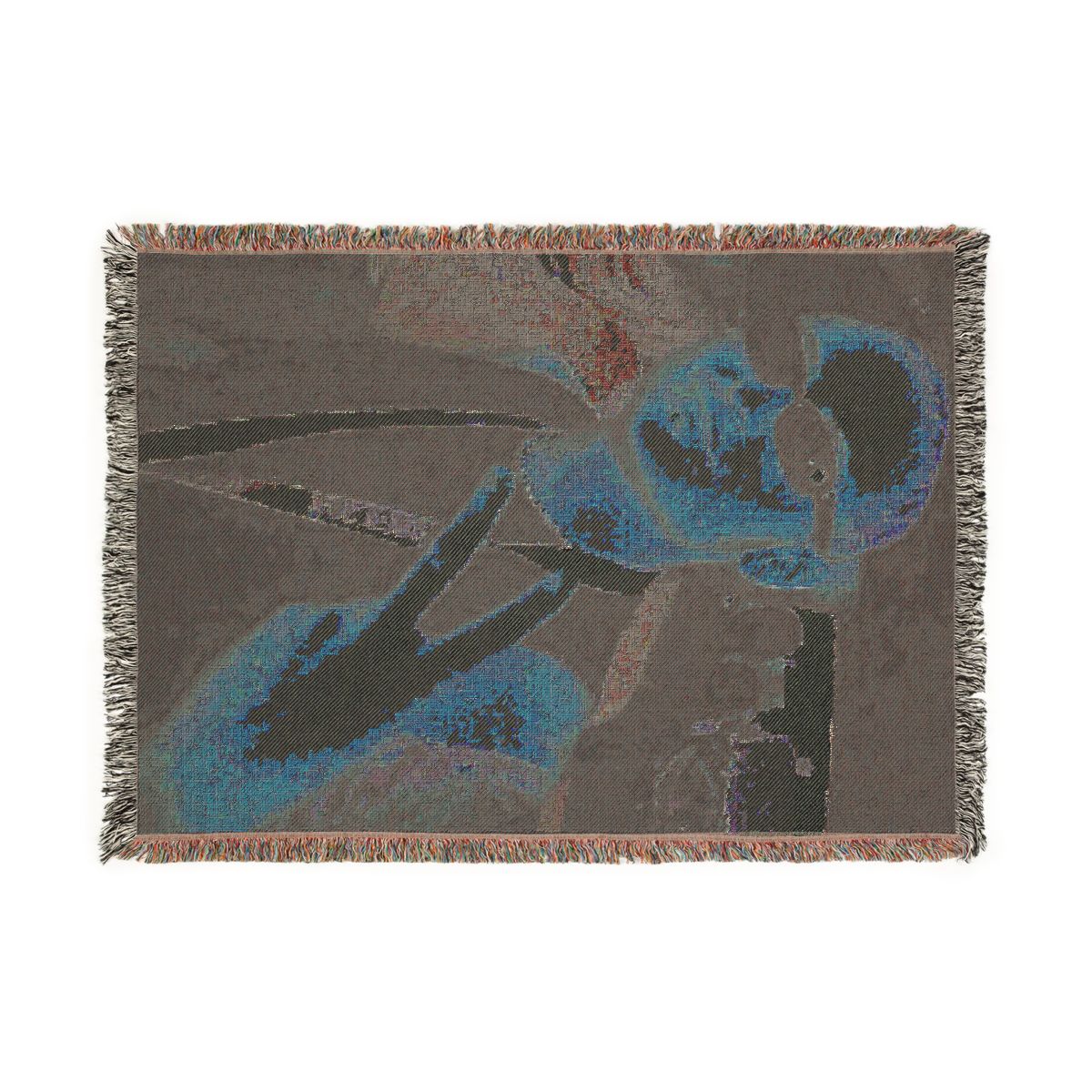 Back of the Linkin Park Chester peace sign woven blanket
