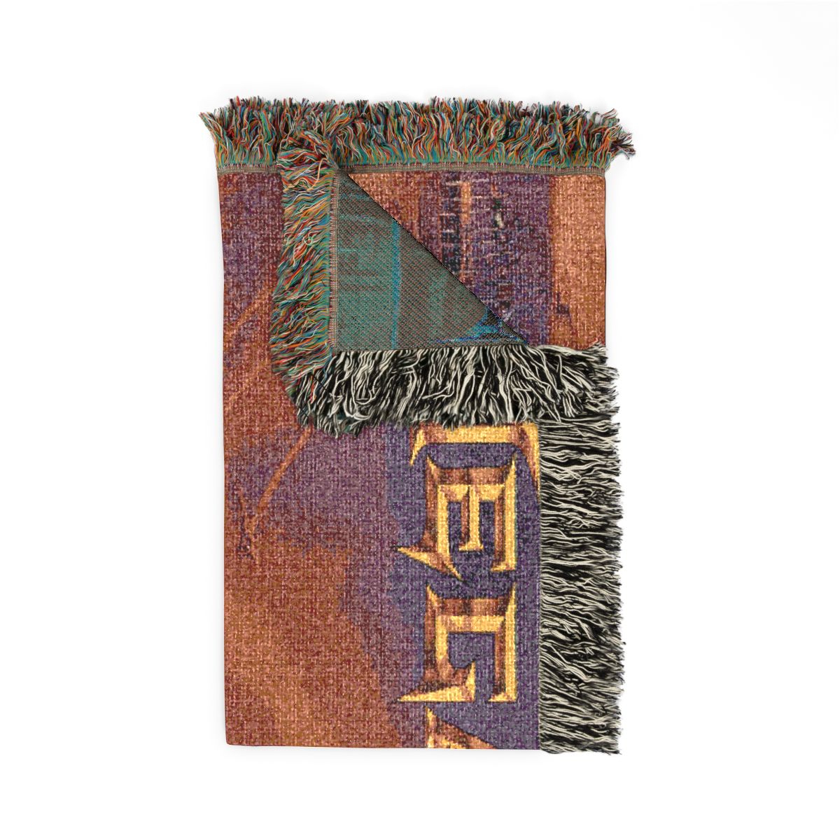 Peace Sells woven blanket folded