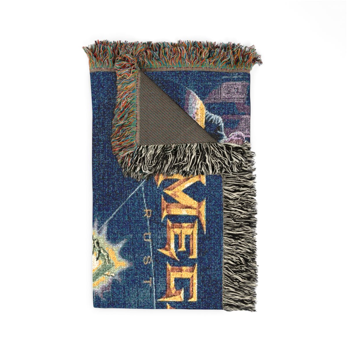 Rust in Peace woven blanket folded