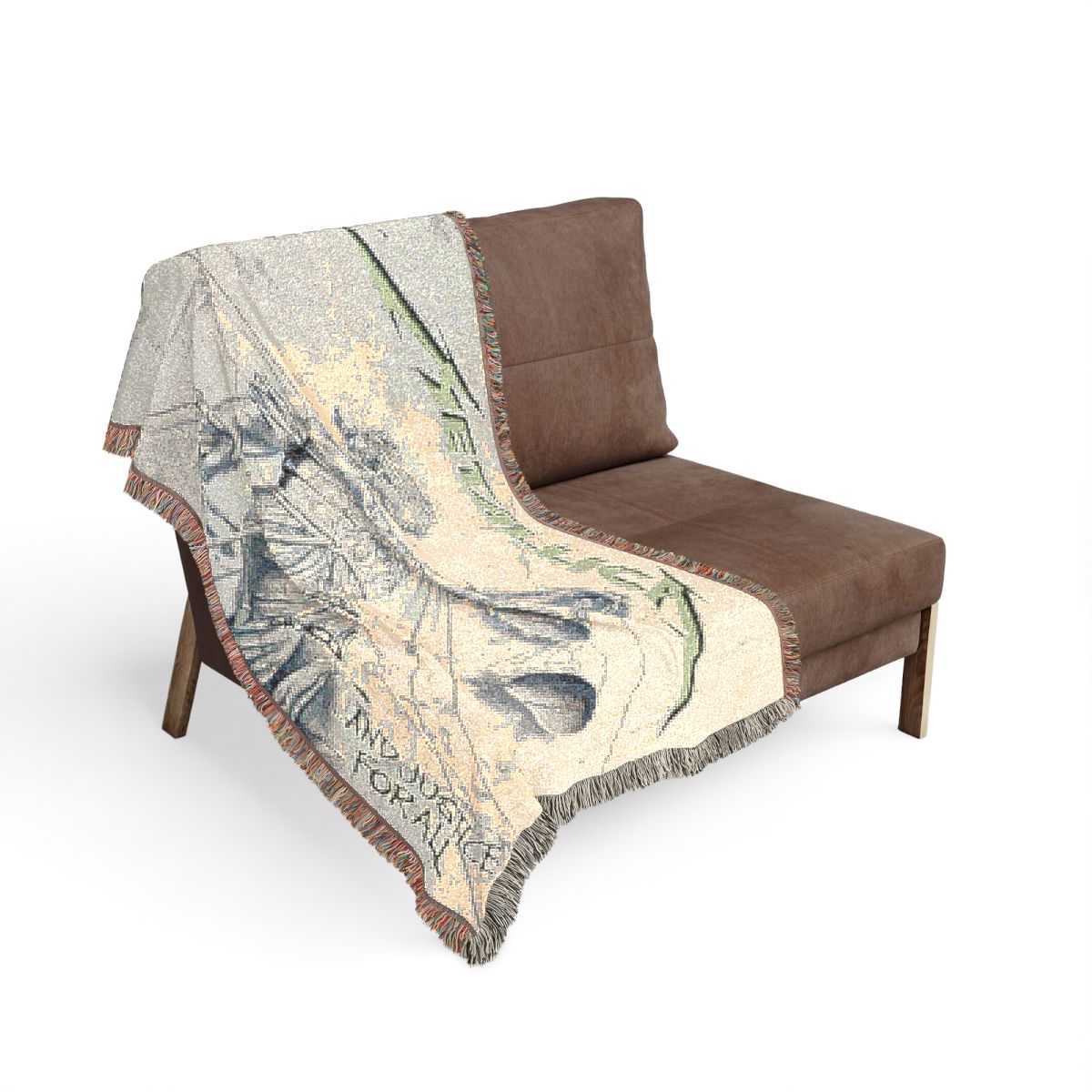 ...And Justice for All woven blanket on the sofa