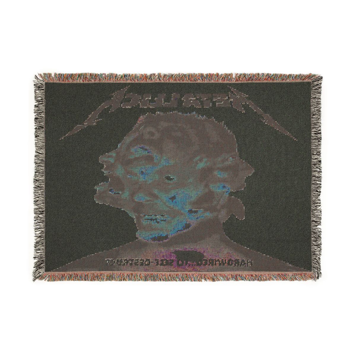 Hardwired... to Self-Destruct woven blanket back