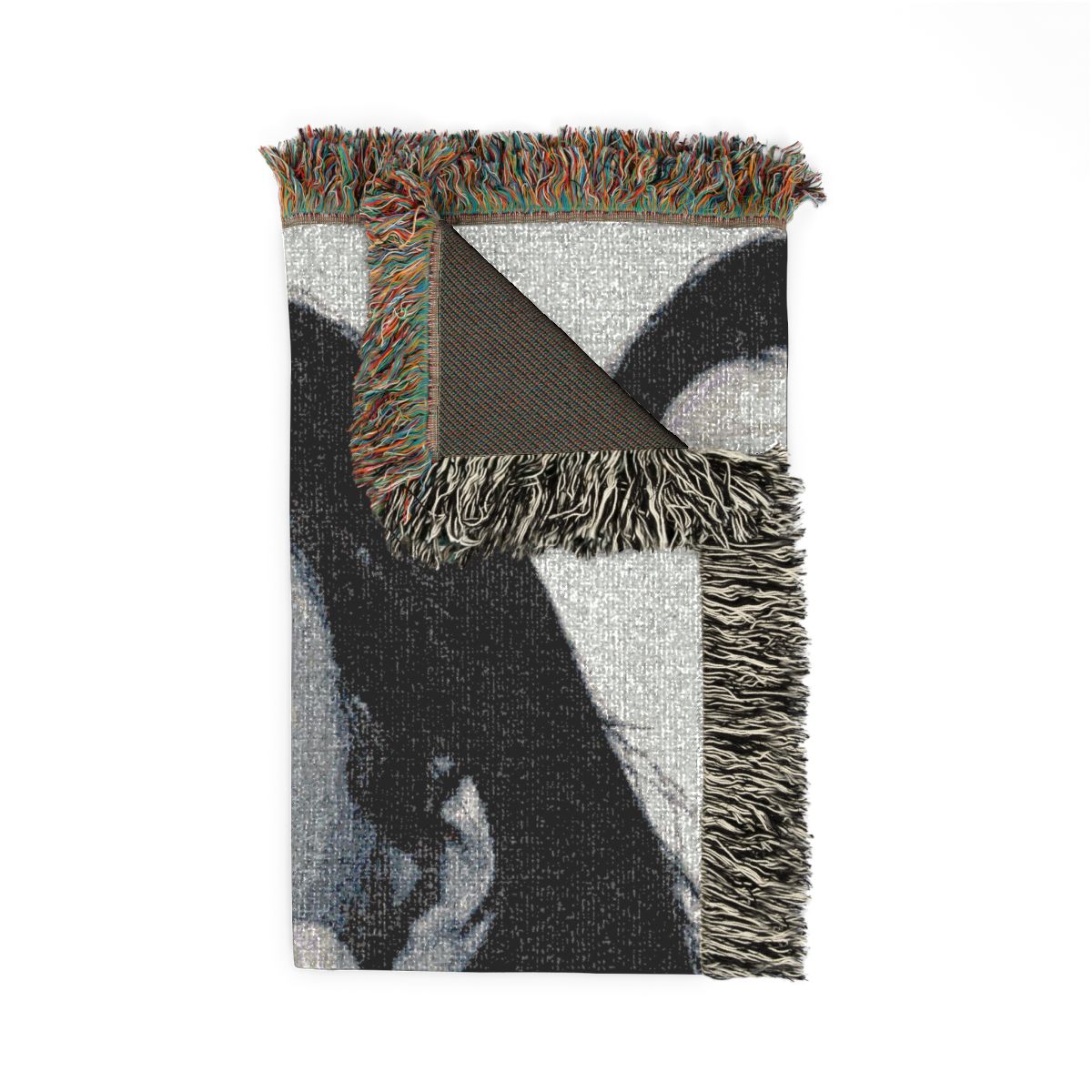 Ozzy Osbourne silver cross woven blanket folded