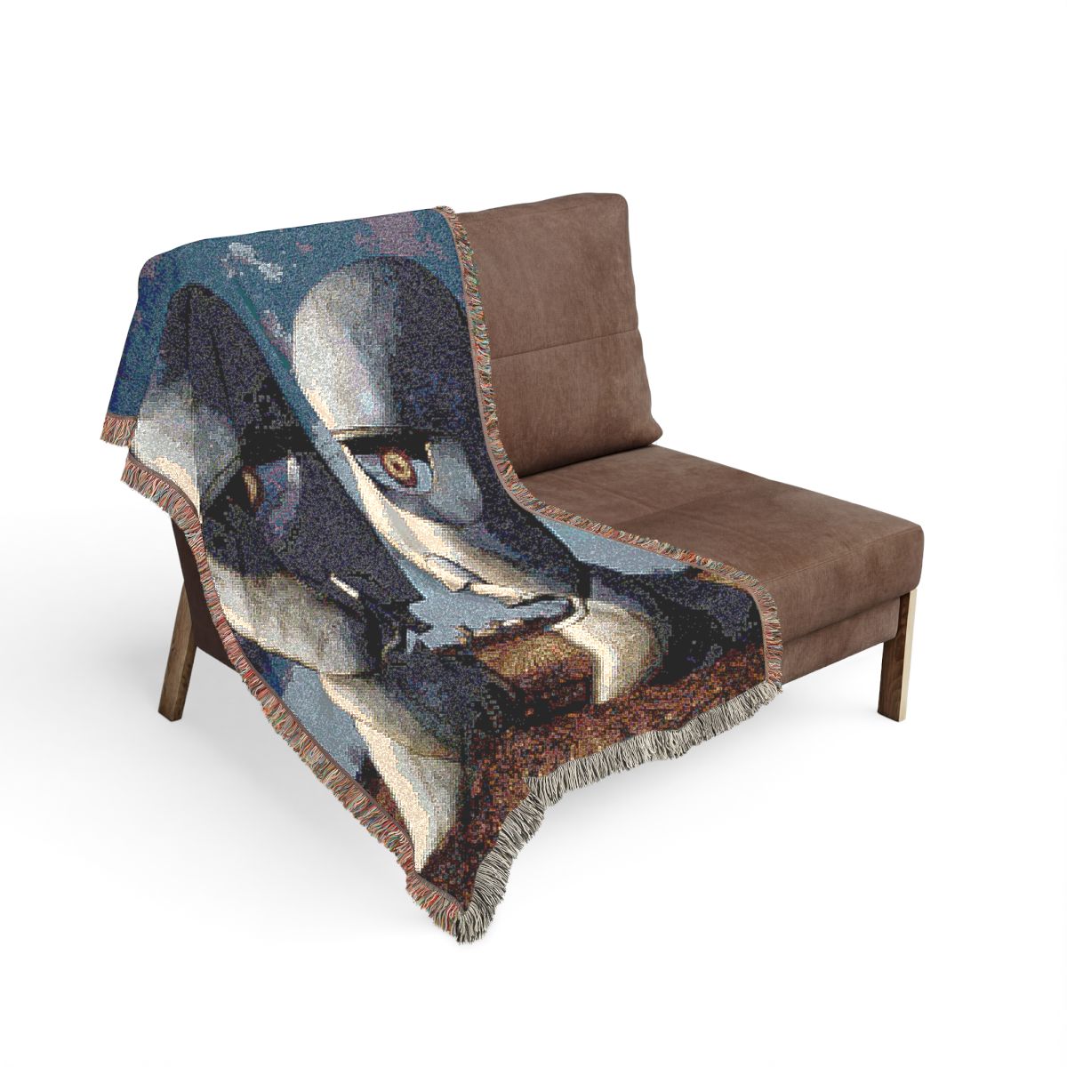 The Division Bell woven blanket on the sofa