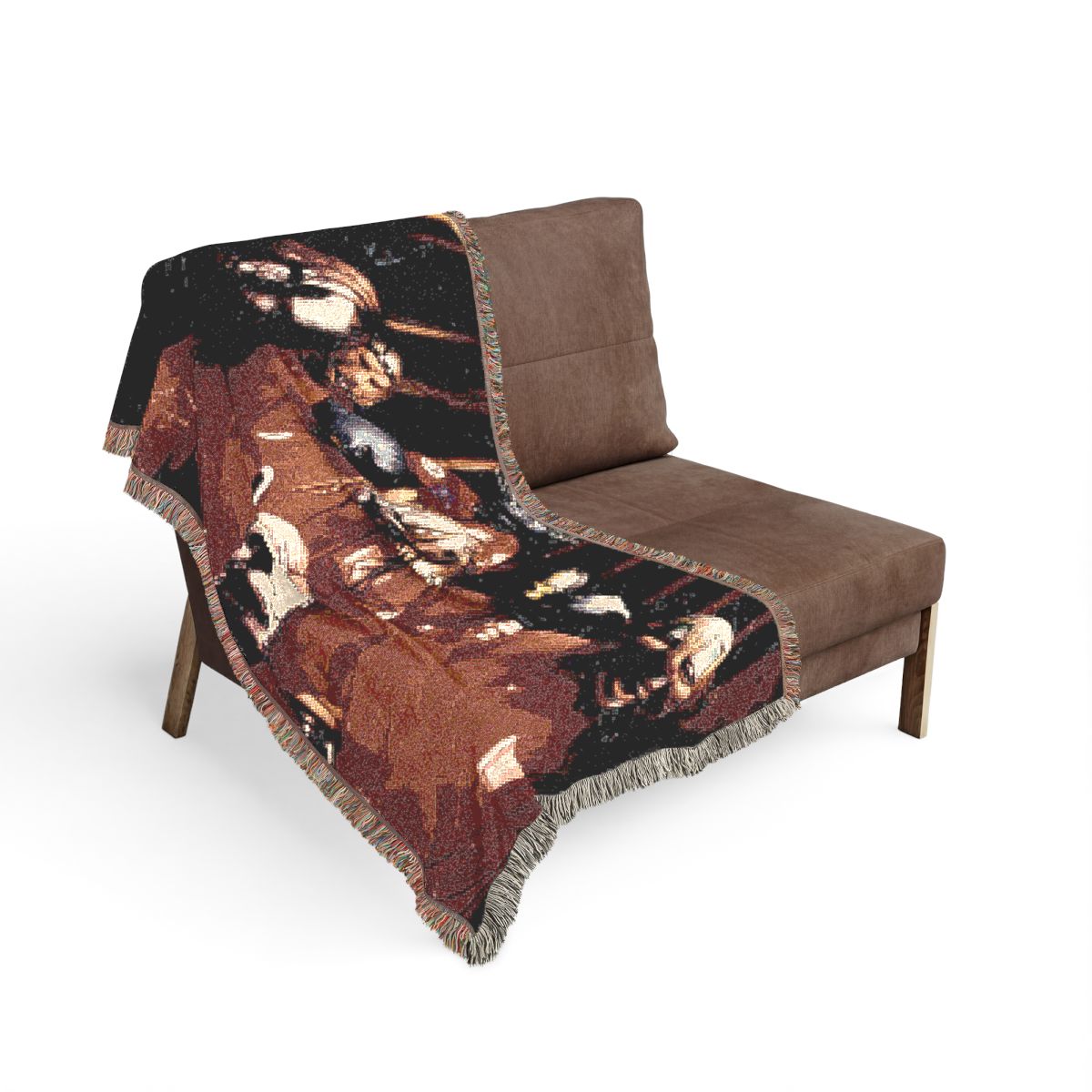 Slipknot woven blanket on the sofa
