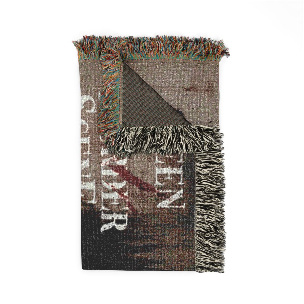 Queen of the Murder Scene woven blanket folded