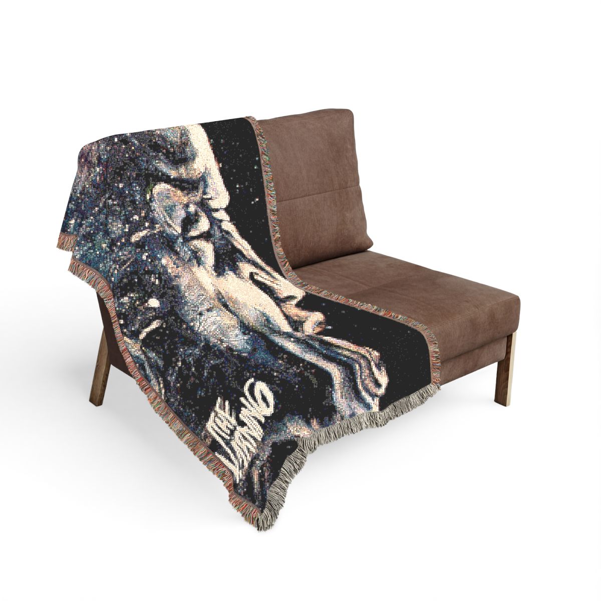XXI Century Blood woven blanket on the sofa